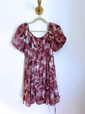 Francesca’s S NWT Floral Mini Dress 🌹 | Puff Sleeve Babydoll Romantic Dress